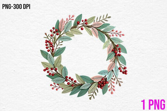 Christmas Berry Leaf Wreath PNG: A Designer’s Review for Small Business Branding
