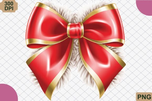 Christmas Coquette Bow, Santa Bow PNG Review