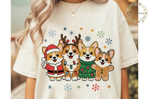 Christmas Corgi Dogs Sublimation Design
