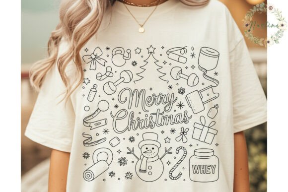 Christmas Fitness Line Art PNG Clipart Review