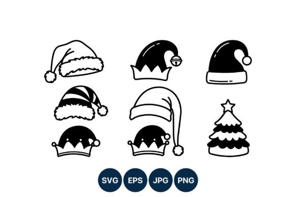 Christmas Hats and Tree Vector Illustrations Review