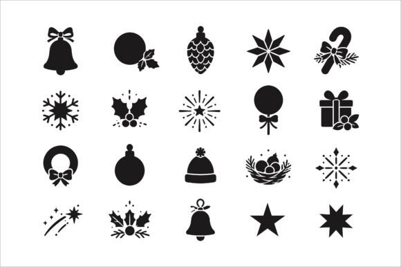 Christmas Icon Vector Silhouette Bundle: Illustrations for Branding