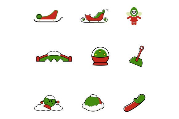 Christmas Vector Icon Set for Illustrations