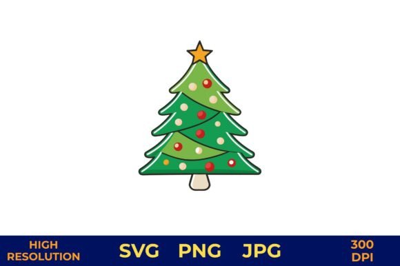 Decorated Christmas Tree with Ornaments Illustrations Review