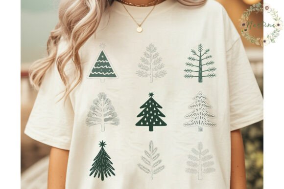 Distressed Christmas Trees PNG Clipart for Illustrations