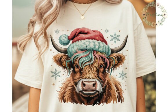 Festive Highland Cow Christmas PNG Review