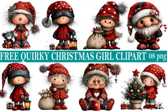 Free Watercolor Quirky Christmas Girl Review