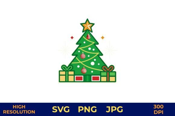 Holiday Christmas Tree Vector in Illustrations