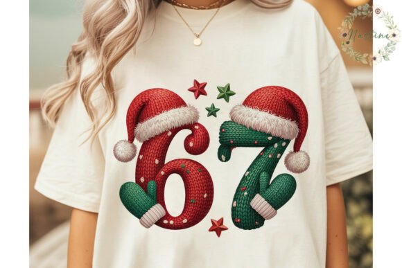 Knitted Christmas Numbers 6 and 7 PNG: A Designer’s Review for Illustrations