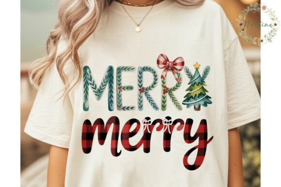 MERRY Merry Christmas Sublimation Design for Illustrations