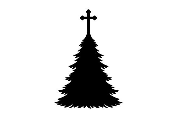 Minimalist Black Christmas Tree with Cro
