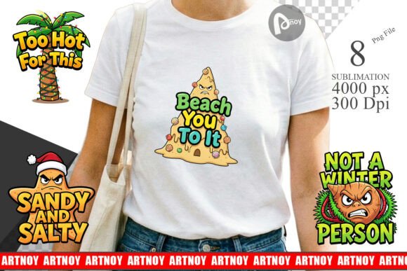 Salty Tropical Christmas Sublimation: A Fresh Take on Seasonal Illustrations