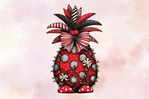 Tropical Christmas - Pineapple Christmas Illustrations