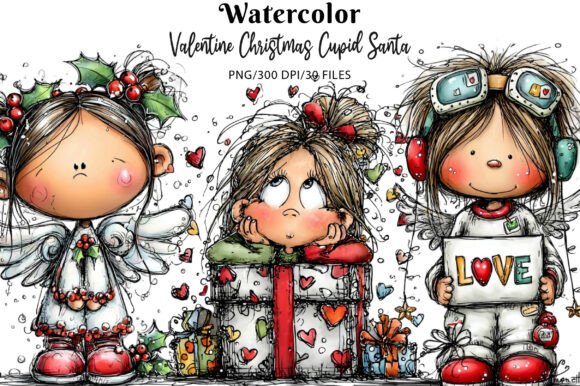 Valentine Christmas Cupid Girl Clipart Review